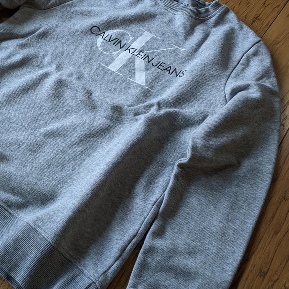 Calvin Klein CK Heather Gray Classic Pullover Sweatshirt XSmall Women / Mens - Picture 3 of 9